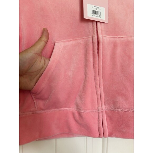 Juicy Couture Velour Tracksuit Set Hoodie Pants Rhinestone Logo Flamingo Pink S - Picture 5 of 7